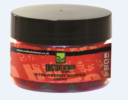 Rod Hutchinson Instant Attractor Pop Ups 14mm (60g) Strawberry Scopex 3 Rod Hutchinson Instant Attractor Pop Ups 14mm (60g) Strawberry Scopex